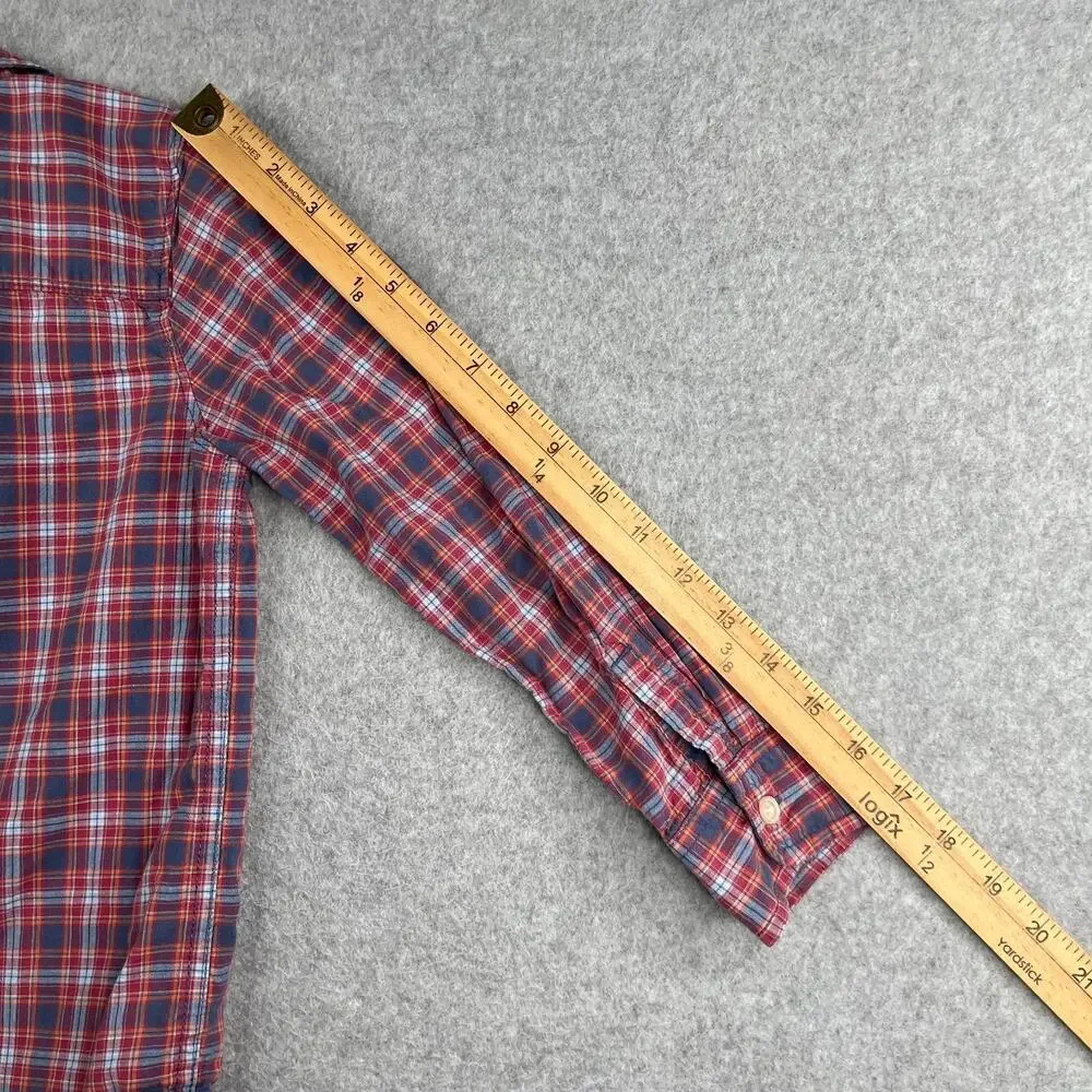 OshKosh B'gosh Long Sleeve Button Up Shirt Youth Size 7/7A Red PLaid